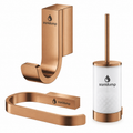 sanidump Copper Bathroom Toilet Paper Holder & Toilet Brush Set
