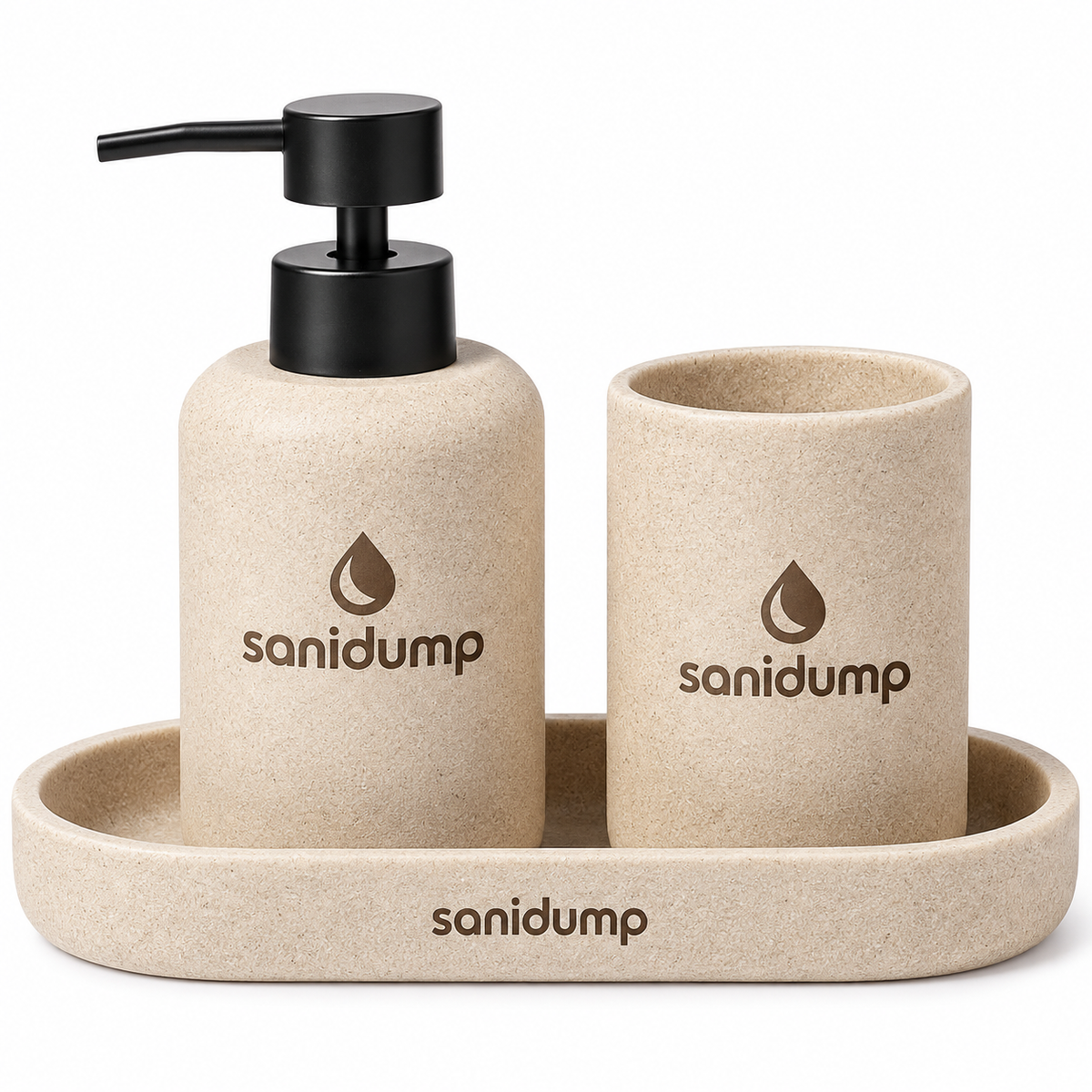 sanidump Sandstone Textured Ceramic Bathroom Set