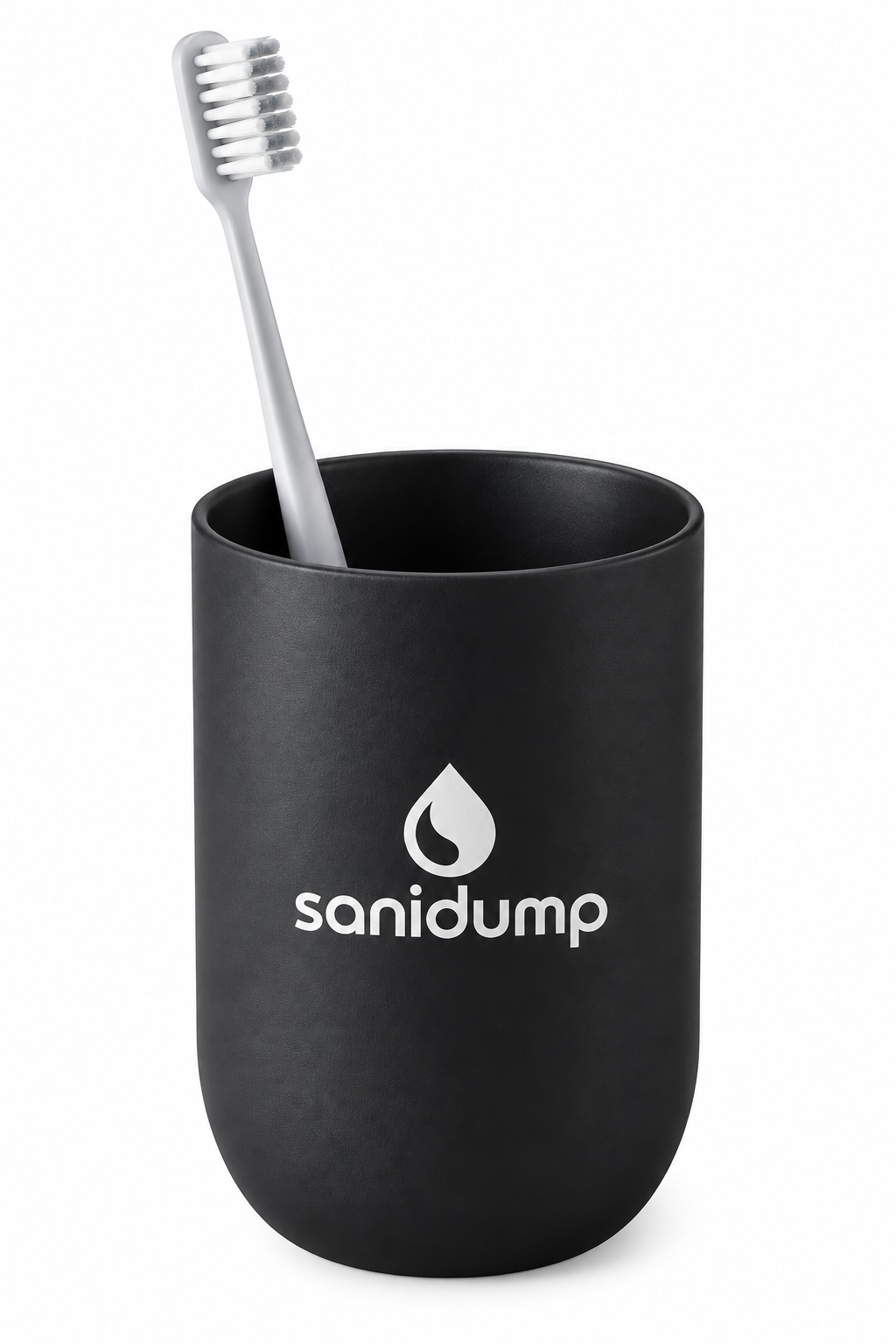 sanidump Matte Black Ceramic Toothbrush Holder